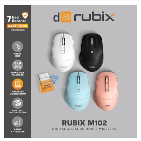 Jual Mouse Office DA Rubix M102 Wireless 2.4GHz Silent Click ...