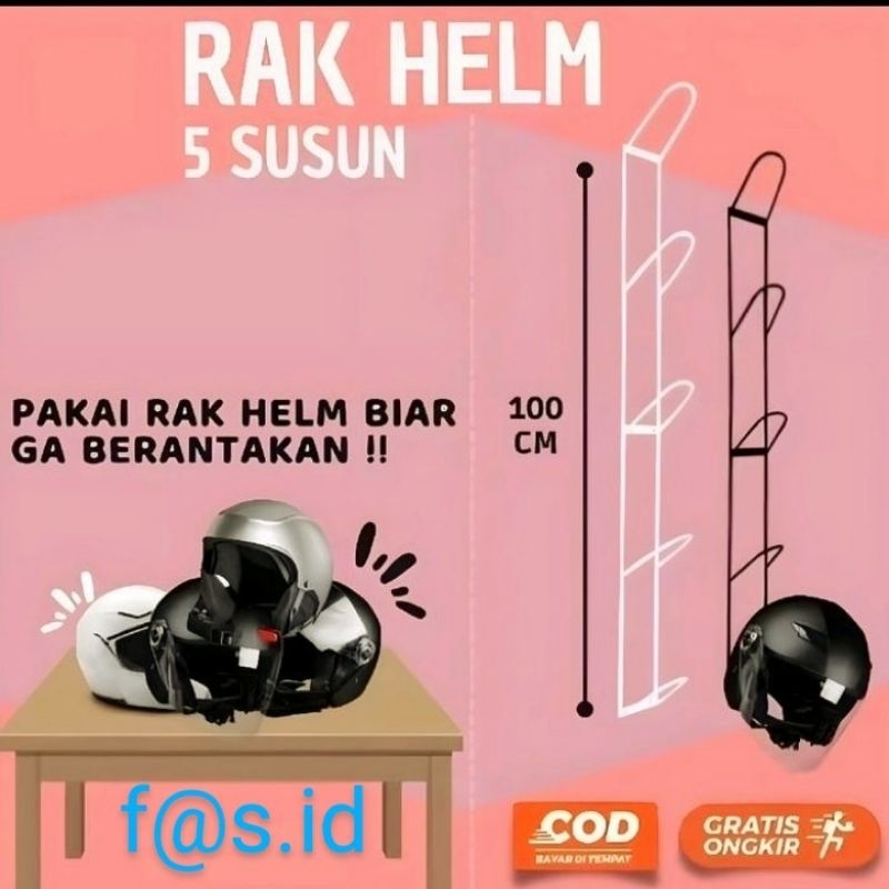 Jual Rak Helm 5 susun UK.100cm / Rak Helm 5 susun / Rak Helm 4 susun ...