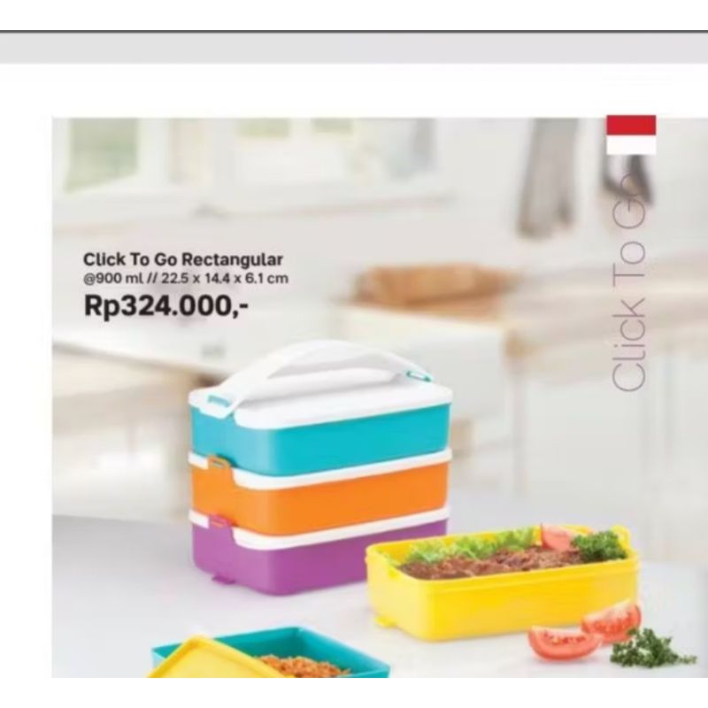 Jual New Click to go set tupperware / rantang 4 susun / Ctg rectanguler ...