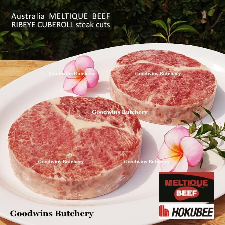Jual Beef MELTIQUE RIBEYE (real cut) Australia Hokubee frozen steak