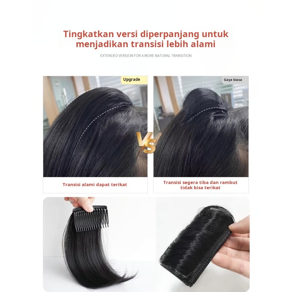 Jual Potongan Rambut Palsu Wanita Tak Terlihat Alami Tambah Volume Ubun ...