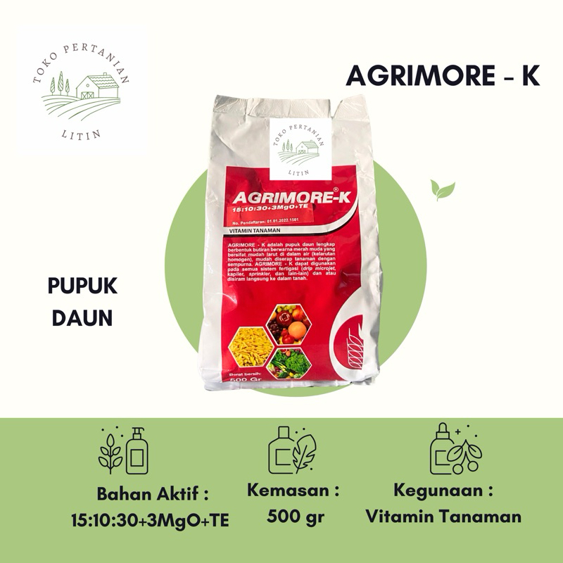Jual Agrimore-K - 500 Gr (Pupuk Daun) Vitamin Tanaman Masa Perkembangan ...