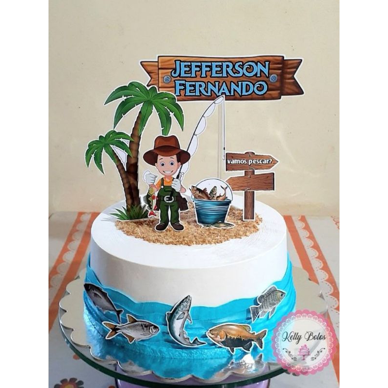 Jual TOPPER HIASAN KUE ULANG TAHUN HAPPY BIRTHDAY FISHING MAN MEMANCING ...