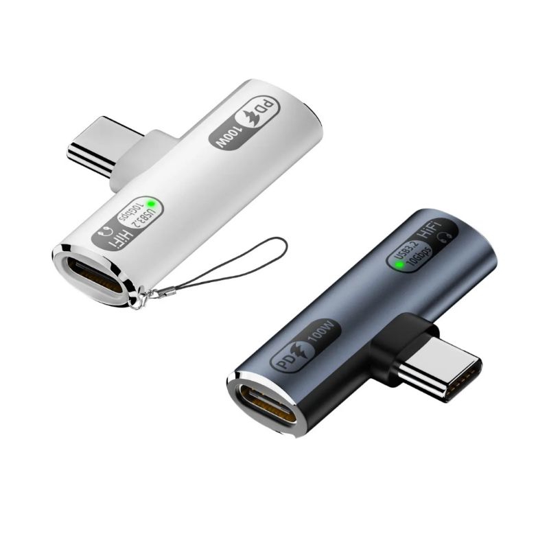 Jual Dual USB C Adapter 2 in 1 Charging Converter DAC Type C Audio ...