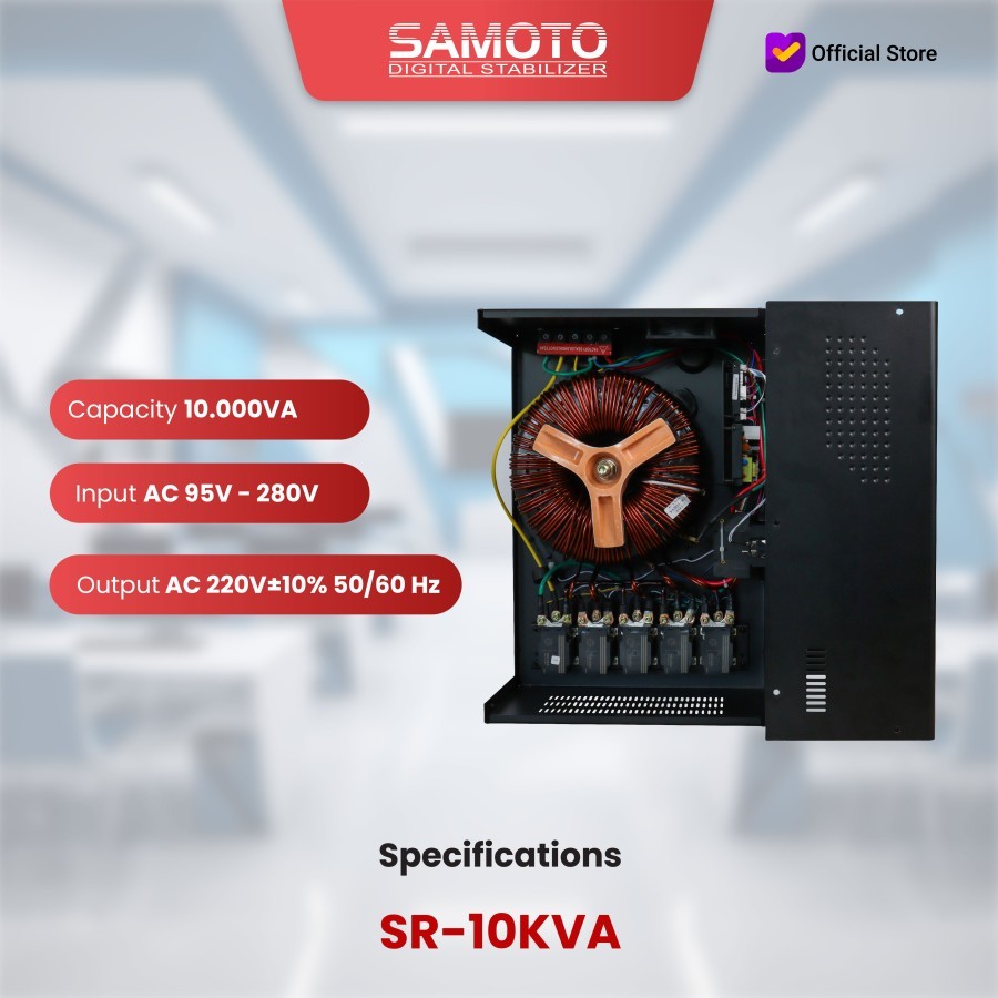 Jual SR10KVA Stabilizer Relay SAMOTO Stabilizer AVR Controlled 10.000VA ...