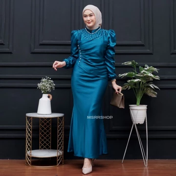 Vina Dress Satin Silk Premium Wanita Kondangan Muslim Body Fit Mermaid 2026