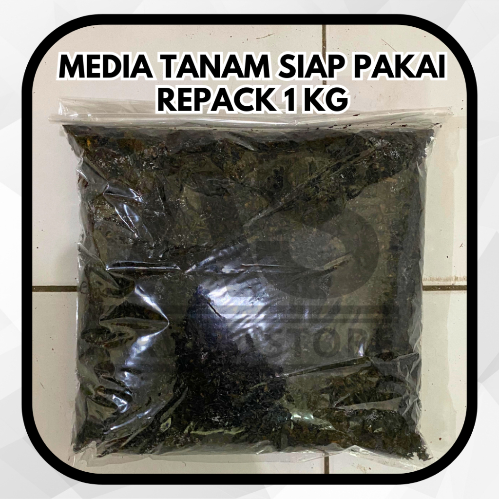 Media Tanam Organik Siap Pakai 1 Kg Tanah Lembang Plus Pupuk Kandang + Sekam Bakar Repack