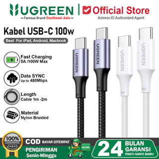 UGREEN Kabel Data PD Type C To Type C Fast Charging 3A 5A Max 100W