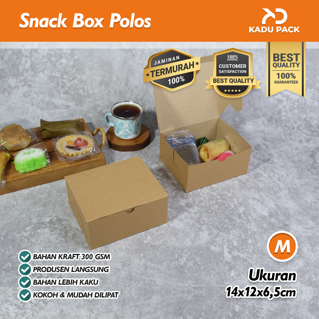 Jual Isi 50 Pcs Snack Box 12x14 | Dus Kue | 300 GSM | Polos | Shopee ...