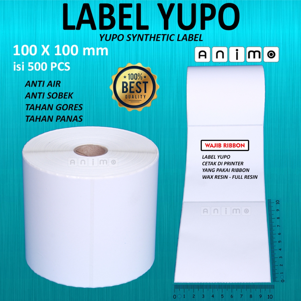 Jual LABEL YUPO 100X100 - STIKER YUPO 10X10 CM = 500 PCS - Yupo ...
