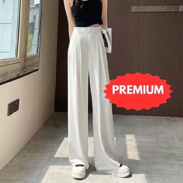 FEFE Celana Highwaist Loose Pants Trousers Celana Wanita Anti Kusut Kulot JUMBO Polyester