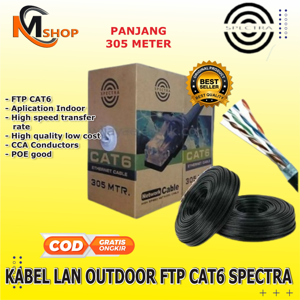 Jual Kabel LAN Spectra FTP Outdoor Cat 6 Cat6 FTP 1 Roll 305 Meter ...