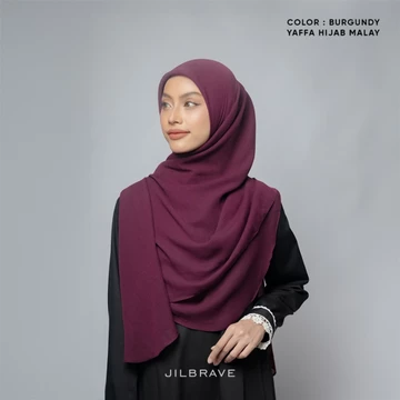 Jilbrave YAFFA HIJAB MALAY Tudung Curve Malaysia Kerudung Segiempat Oval 3 Sisi