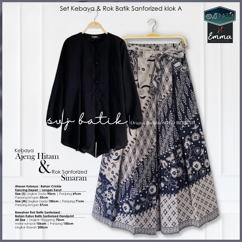 Jual Setelan Kebaya Hitam Dan Rok Batik Klok A Katalog 1 | Shopee Indonesia