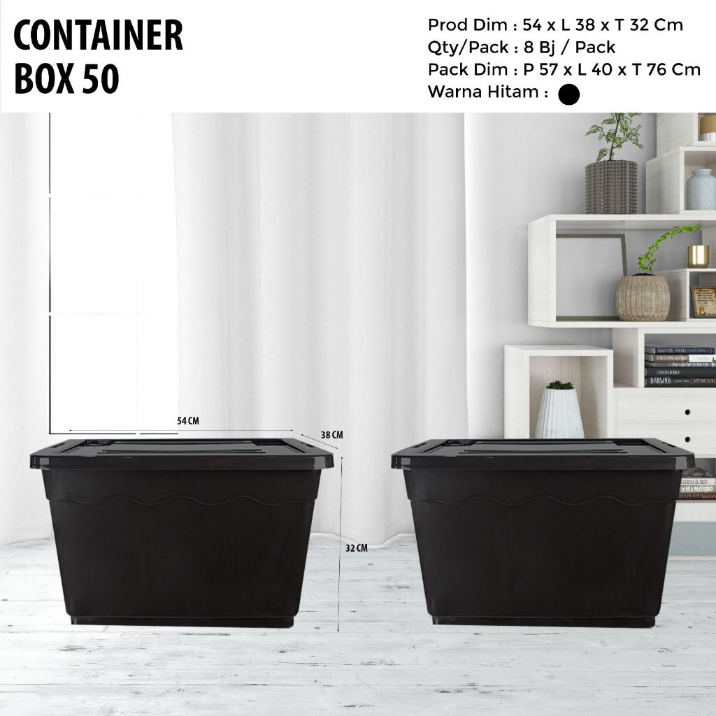 Jual Box Container Maxima 50L Plus Roda - Box Plastik Jumbo - Box ...