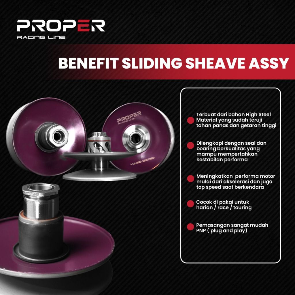 Jual Sliding Sheave Proper Vario 125 150 PCX 150 Pulley CVT Belakang ...