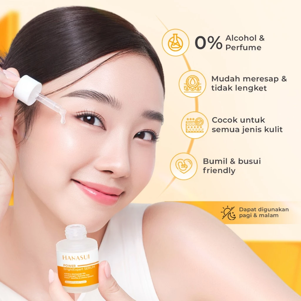 Review HANASUI Power Bright Serum 20ml: Kulit Cerah Alami
