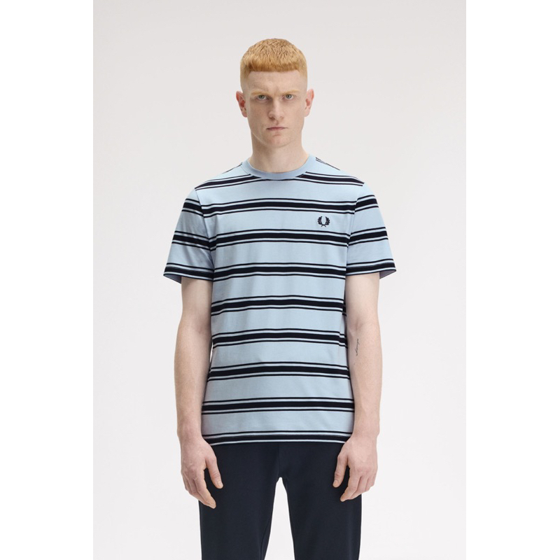 T-shirt Fred Perry Homme – Bleu Marine Colorblock – Taille M – Coton