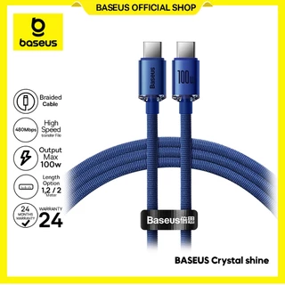 Baseus Cable Data Crystal Series Type-C to Type-C 100W QC 4.0 Fast Charging 1.2m & 2m