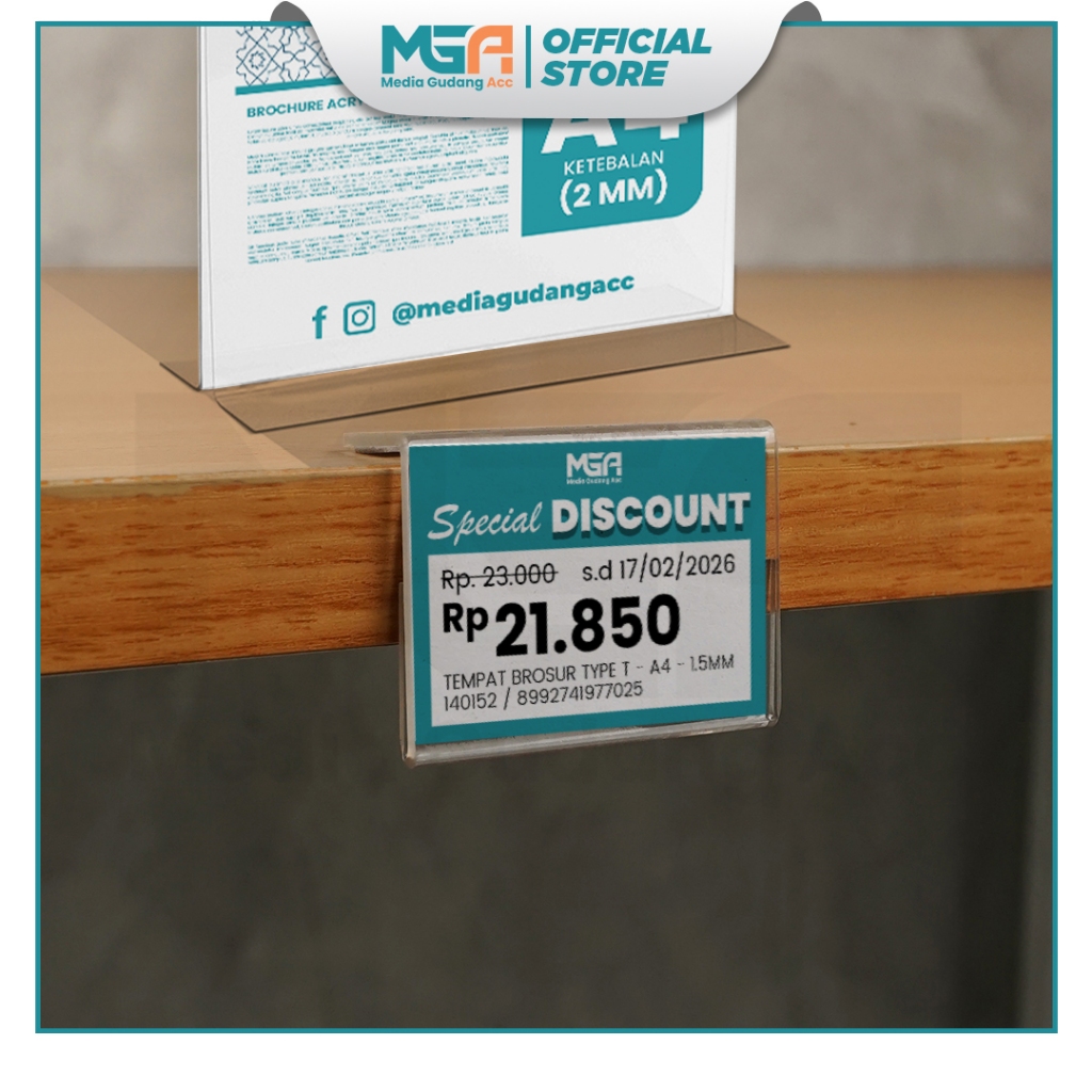 Jual Price Tag Akrilik Gantung Perekat / Tag Harga Display / Label ...