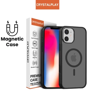 CrystalPlay Case Magsafe For Iphone MAGSAFE BLACK MATTE EDITION FOR IPHONE 15 14 13 12 11 PLUS PRO MAX 7 8 + XR XS MAX
