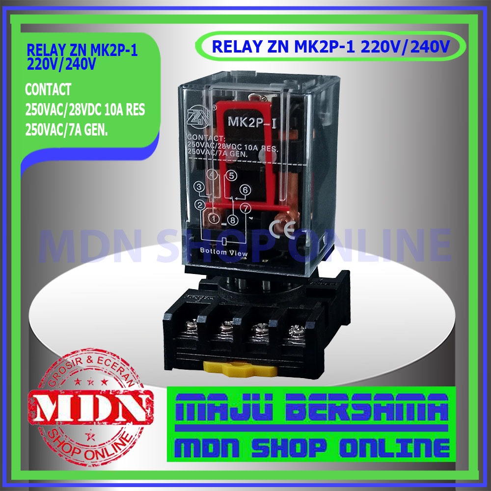 Jual Relay Socket soket ZN MK2P-1 220V/240V bagus | Shopee Indonesia