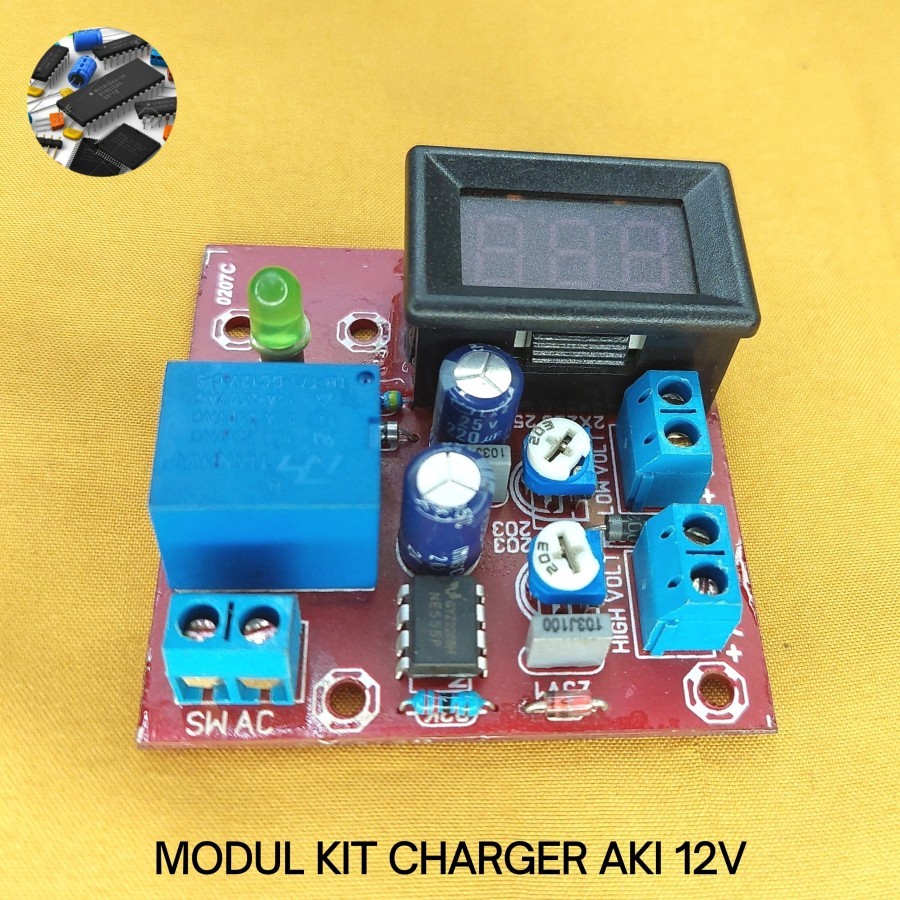 Jual Kit / Modul Otomatis Charger Aki 12V + Voltmeter Digital | Shopee ...