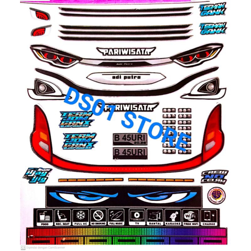 Jual STICKER HEADLAMP JB 3 CUTTING UNTUK ACCESSORIES MINIATUR BUS RKC ...