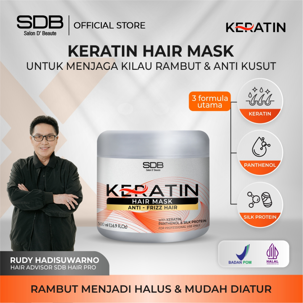 Jual SDB Keratin Hair Mask 500ml / Anti Frizz hair / Masker rambut ...