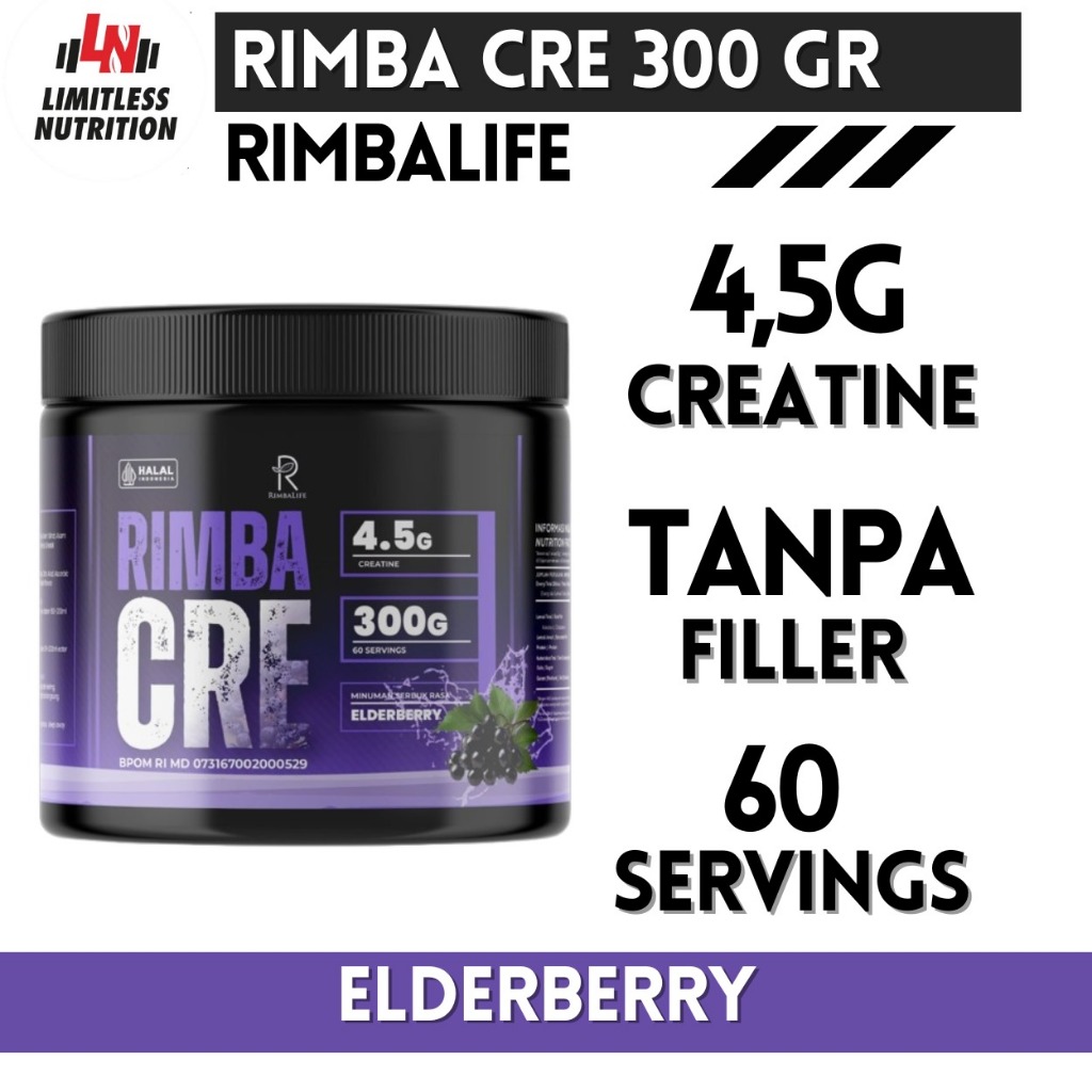 Jual Rimbalife Rimba Cre 60 Serving Rimba Creatine Eldeberry - 300G ...