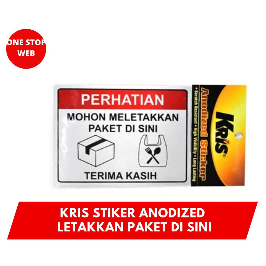 Jual Kris Stiker Anodized Letakkan Paket Di Sini Sign Label Tempel ...