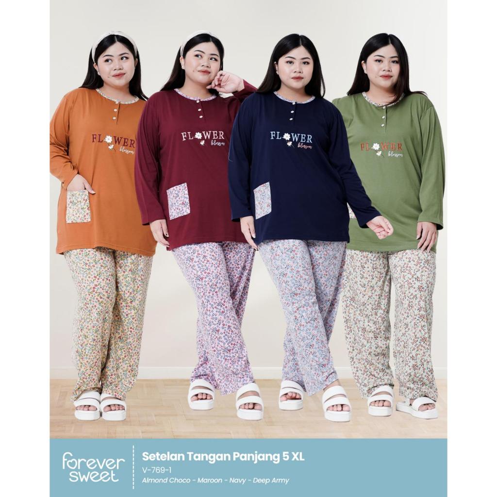 Jual Babydoll Forever PP 5XL Jumbo Lengan Panjang Celana Panjang