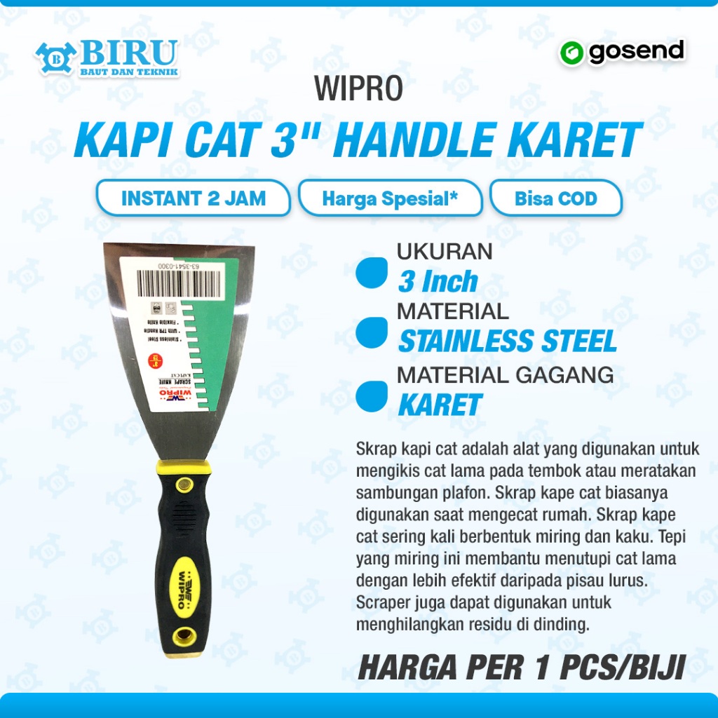 Jual WIPRO Skrap Kapi Cat Gagang Karet 3 Inch | Shopee Indonesia
