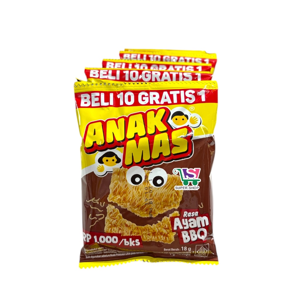 Jual Anak Mas Snack Jadul Mi Kremes Rasa Ayam Geprek / BBQ (isi 10 pcs ...