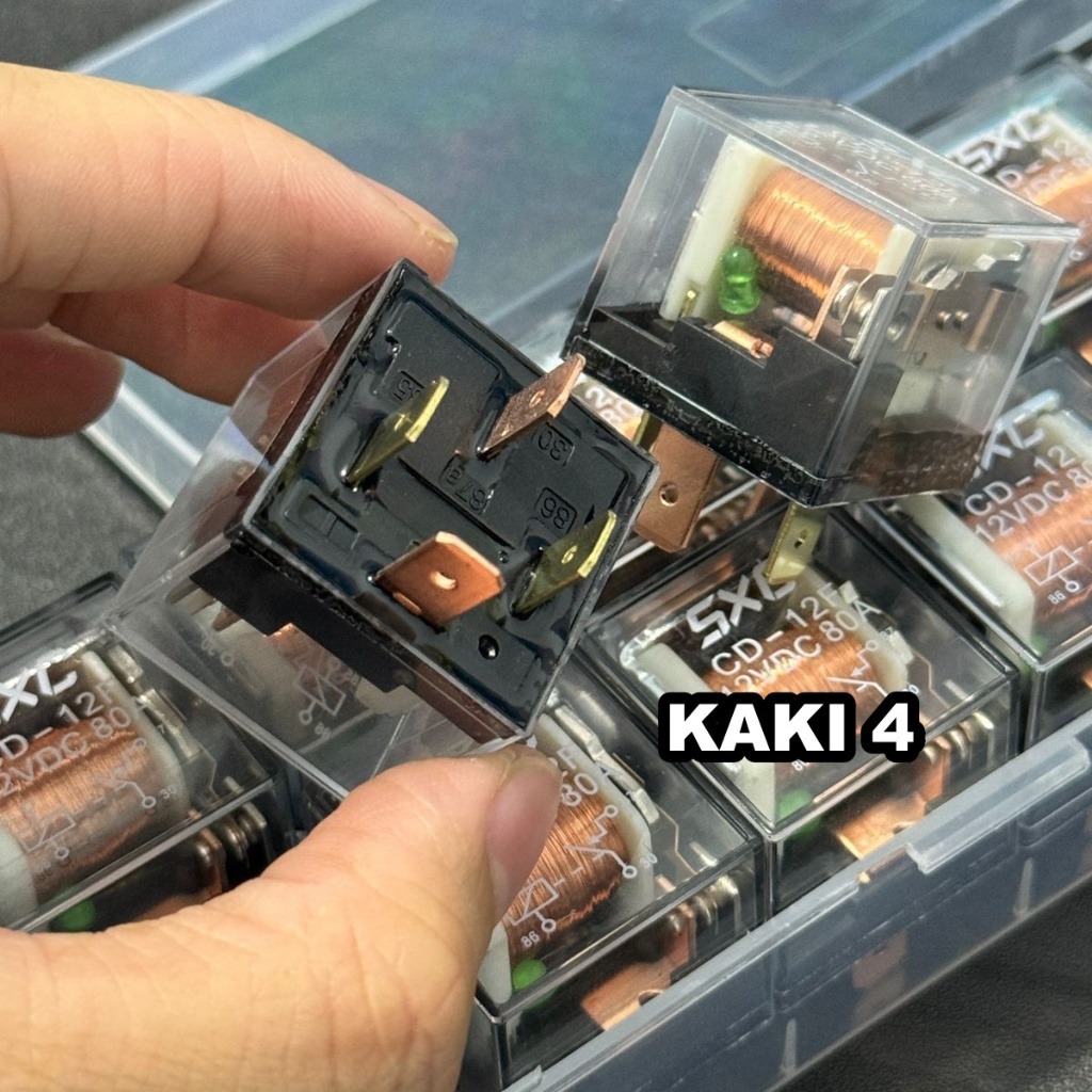 Jual sew PAKET ISI 10 PCS RELAY KAKI 4 TRANSPARANT 12 V 80 AMPERE ...