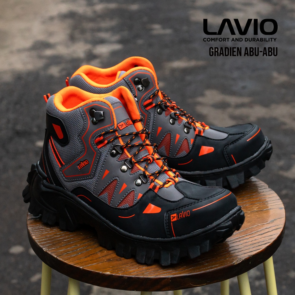 Jual Lavio Sepatu Pria Boots Safety High Kerja Proyek Gunung Hiking ...