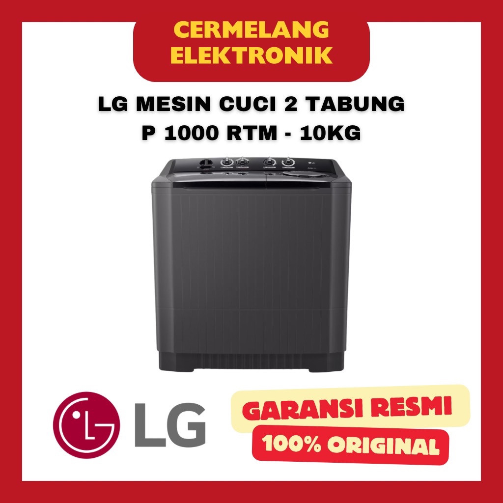 Jual LG MESIN CUCI 2 TABUNG P1000RTM 10KG / P 1000RTM P1000 RTM 10 KG ...