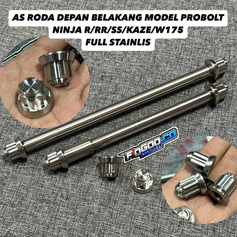 Jual AS RODA DEPAN BELAKANG NINJA R RR SS STAINLIS CNC PROBOLT ORIGINAL ...
