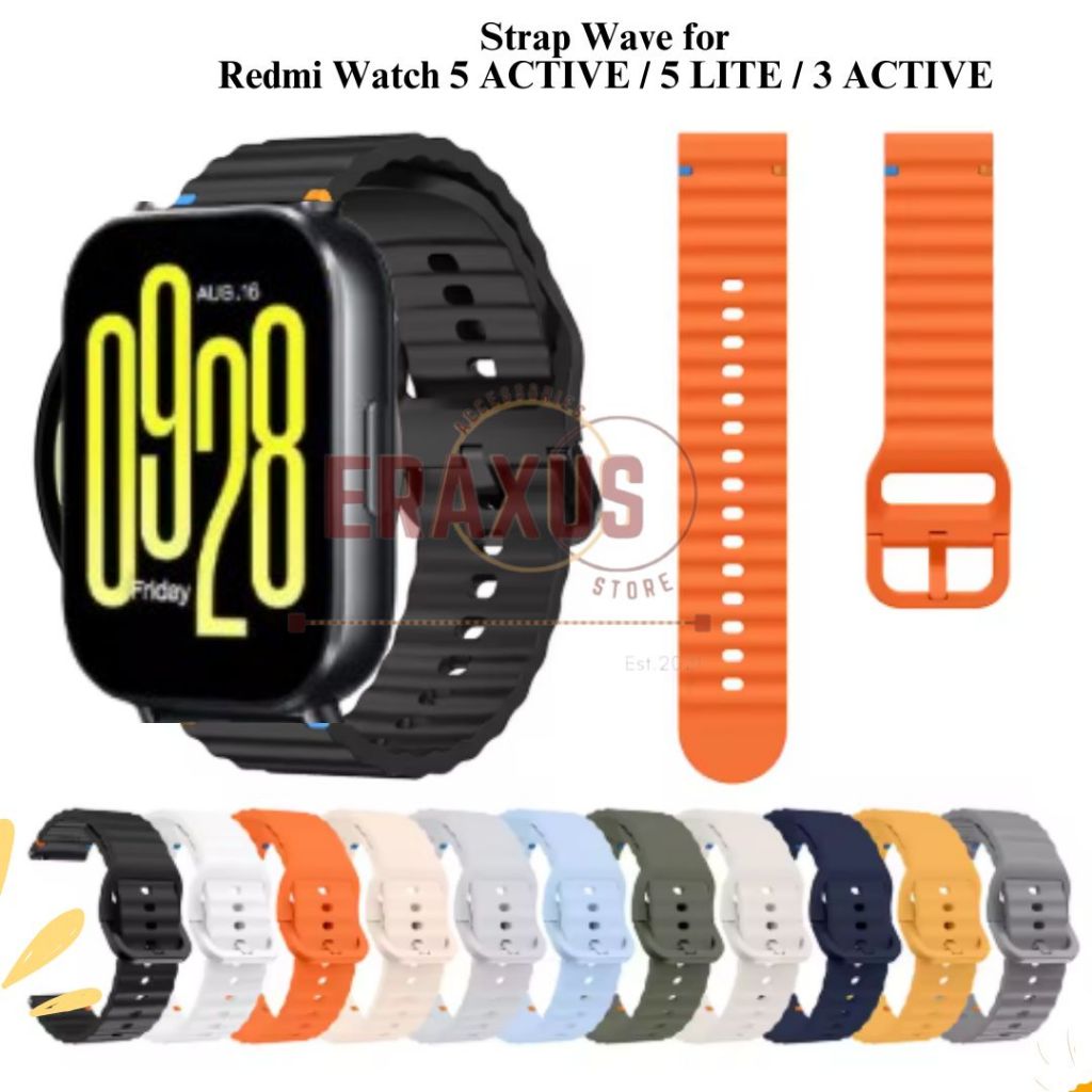 Jual Eraxus Strap Wave Redmi Watch 3 Active / Redmi Watch 5 Active ...
