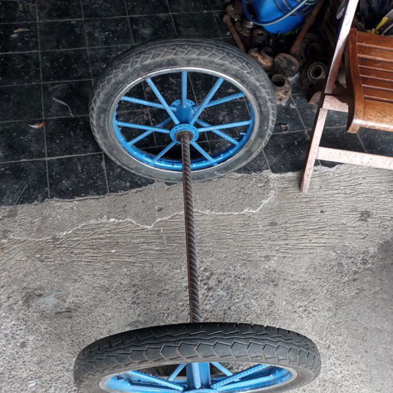 Jual roda gerobak rombong besi ulir besar bos besar ring 17 lengkap As ...