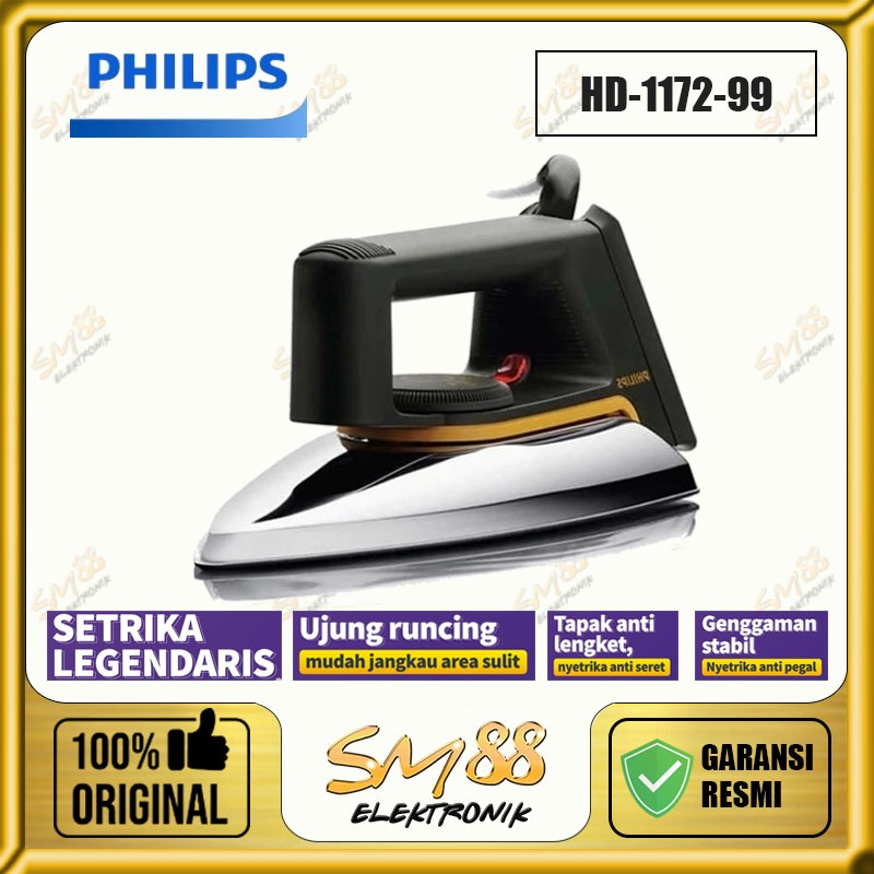 Jual PHILIPS HD-1172-99 Setrika Kering Classic Tapak Anti Lengket