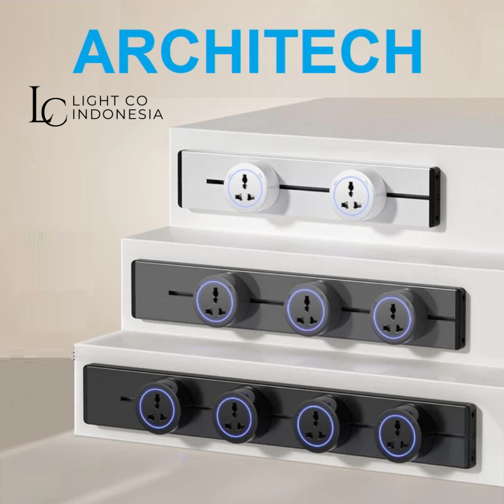 Jual ARCHITECH Stop Kontak /Track Socket 40-80cm kepala Adaptor Soket ...