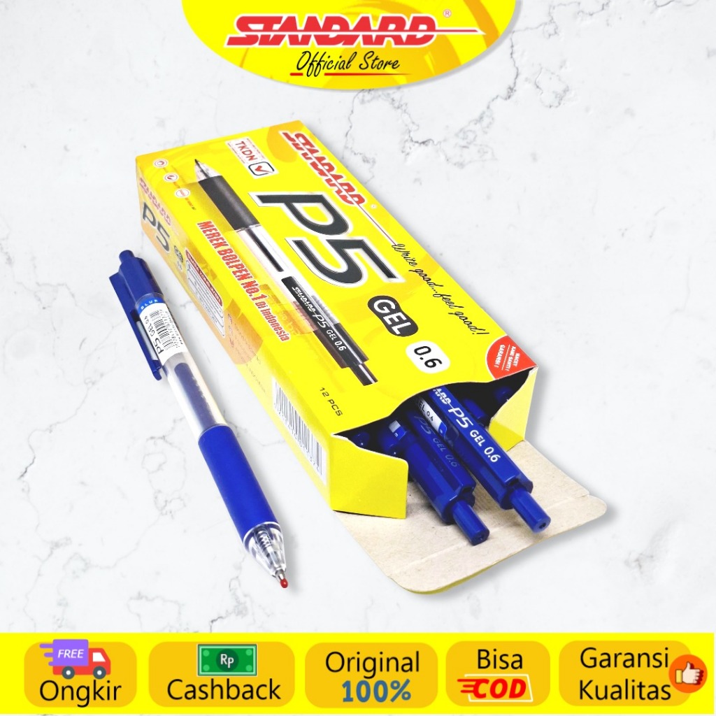 Standard - Pulpen P5 0.6 Gel  ( Alat Tulis / Pen / Ballpoint / Pena ) (3)