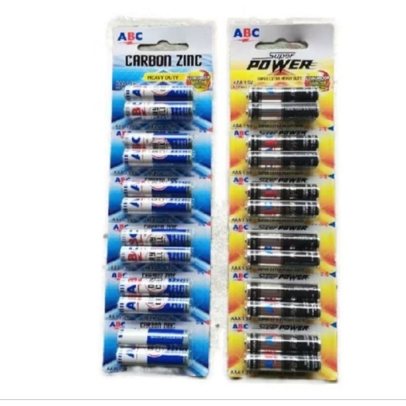 Jual Baterai ABC AAA carbon zinc / A3 Remote / R03 Biru dan R03 Super ...