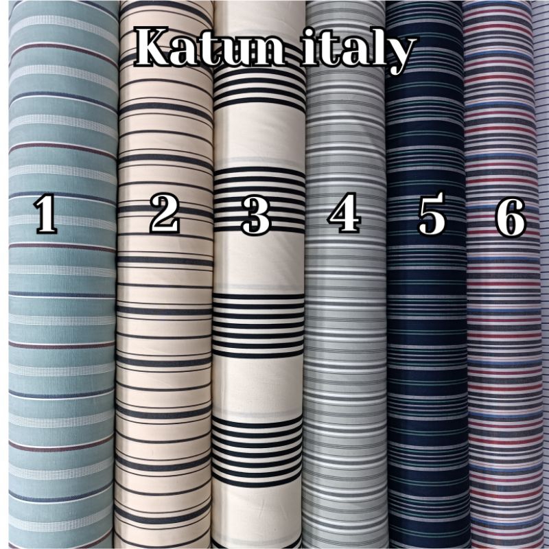 Jual Kain katun italy motif salur/garis-garis premium | Shopee Indonesia