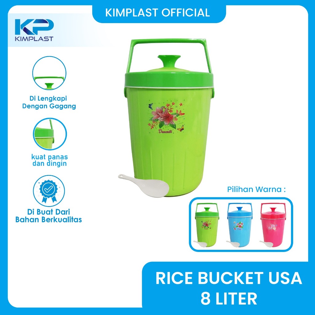 Jual KIMPLAST Rice Bucket 8 Liter/ Termos Nasi/ Termos Es | Shopee ...