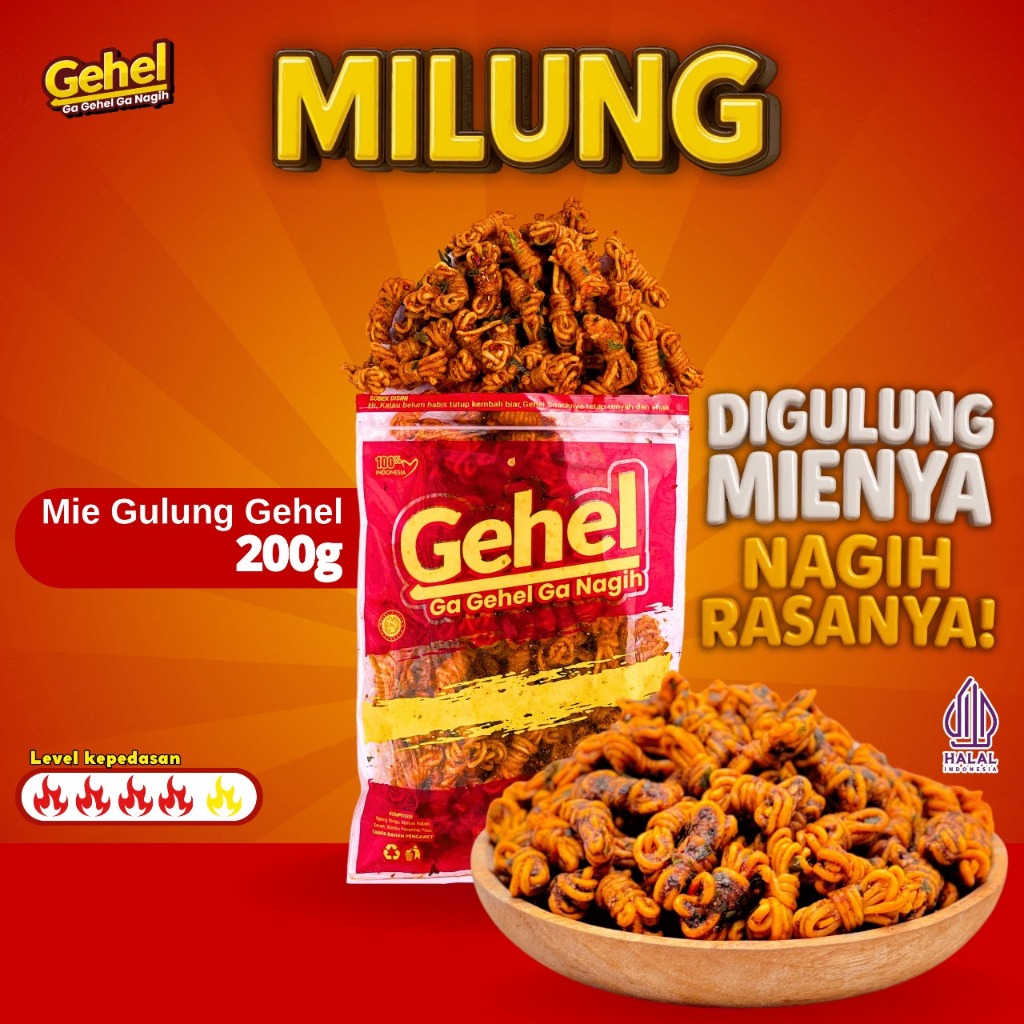 Jual NEW LAUNCHING MIE GULUNG (MILUNG) 200GR, Mie Uwel Pedas Jeruk ...