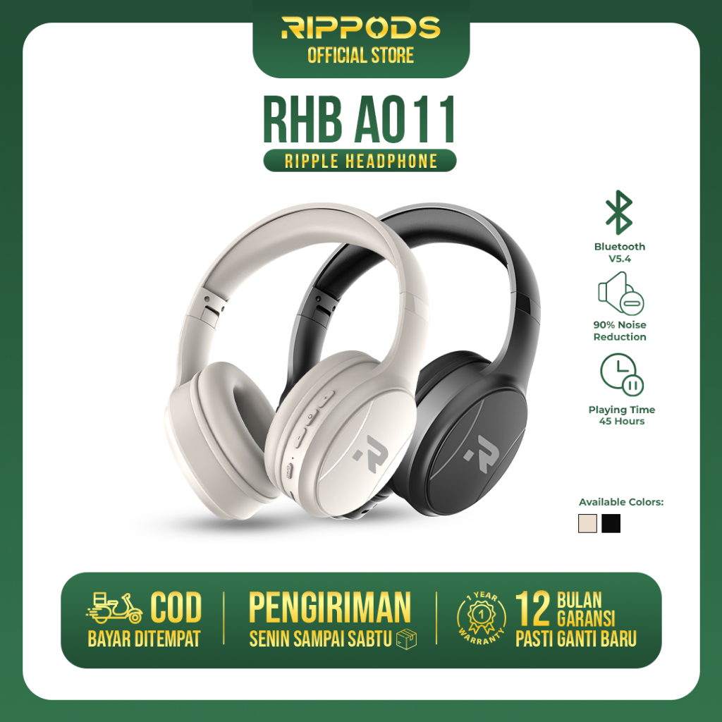 Jual Rippods Bluetooth Headphones RHB A011 Noise Cancelling High