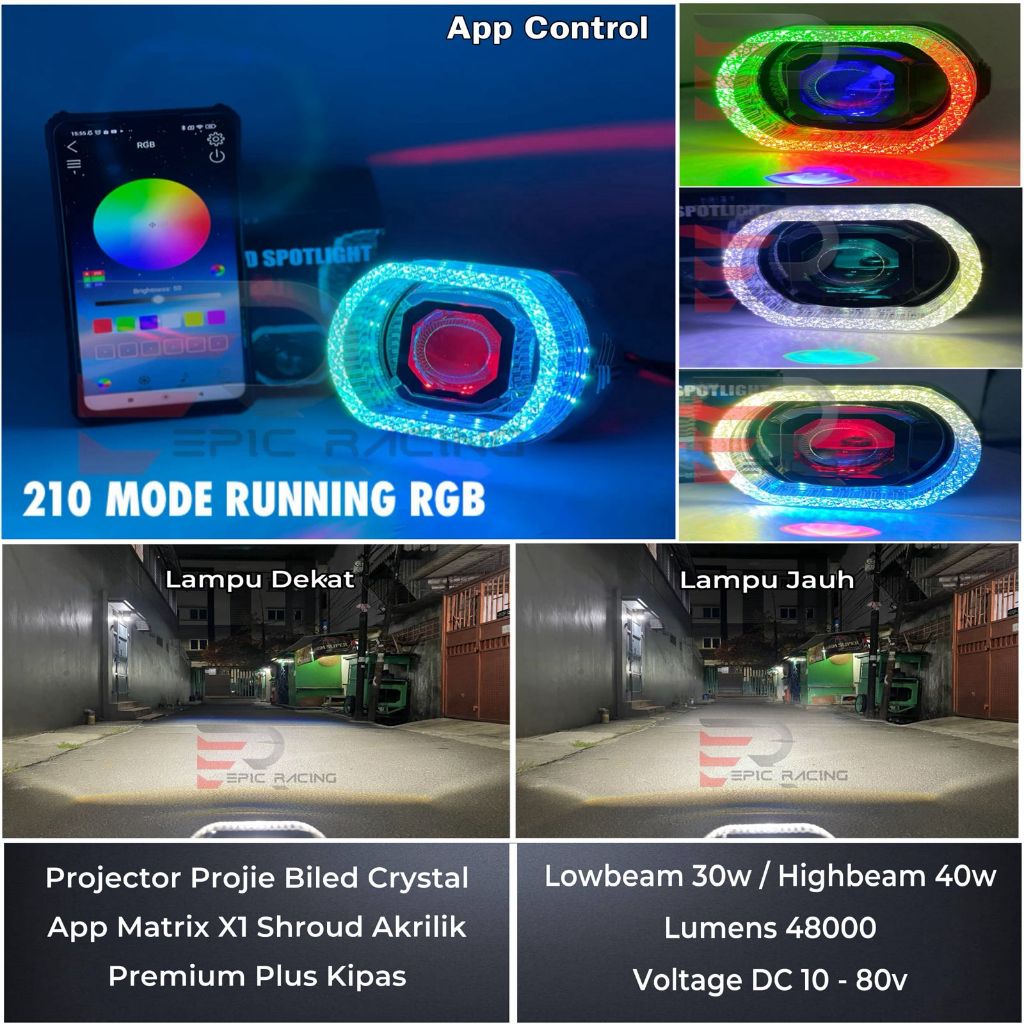 Jual Epic Racing - Lampu Biled Projie Projector Led Kristal Projie ...