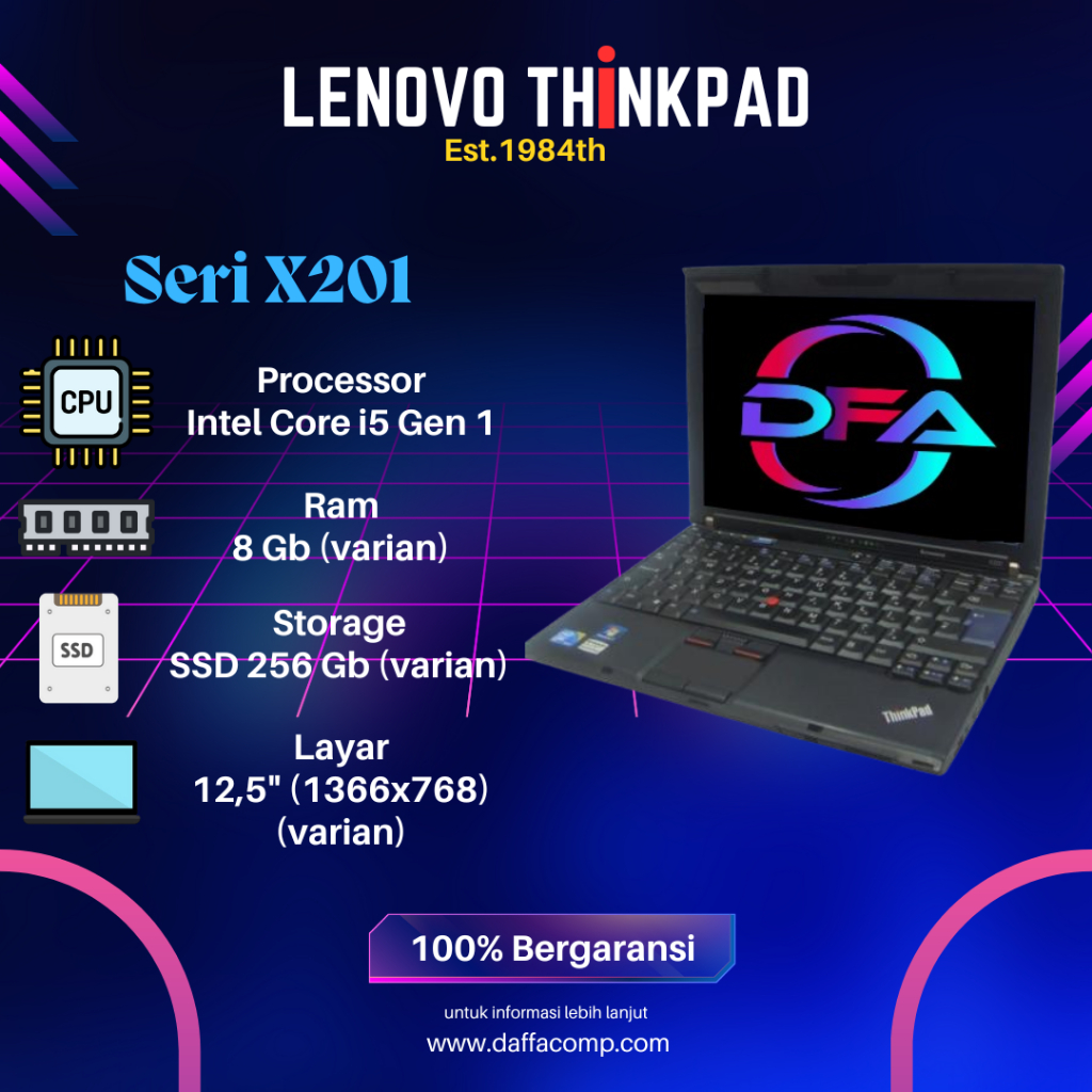 Jual Laptop Murah Lenovo Thinkpad X201 Core i5 ram 8GB SSD 256GB Mulus ...